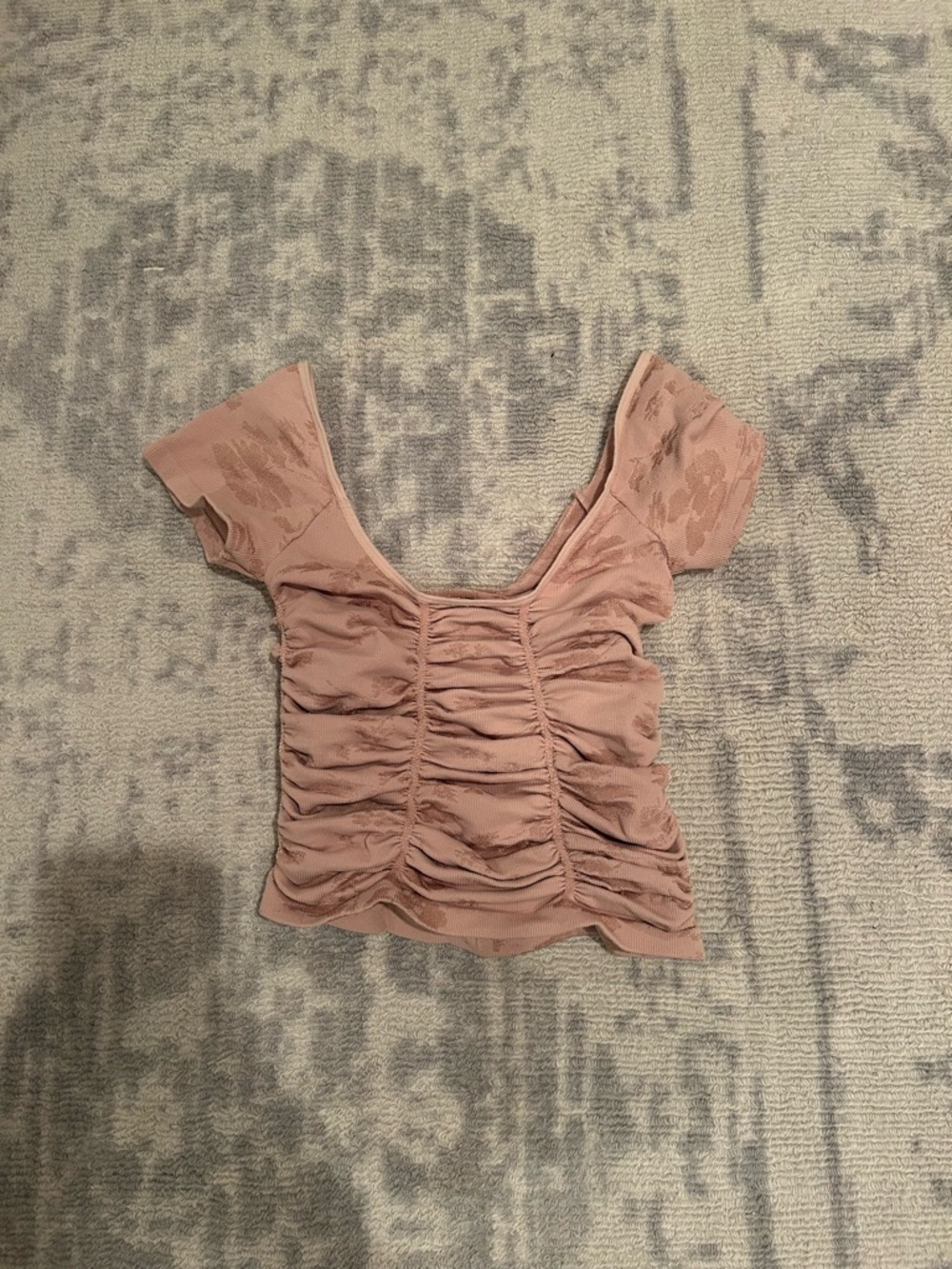 Free People Ruched Square-Neck Tank Top - Dusty Rose